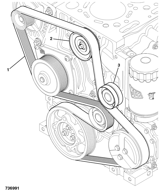 Схема ремня jcb 3cx